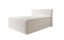 Boxspring posteľ Liana II s vysoko zdvíhateľným úložným priestorom v Teddy Bouclé