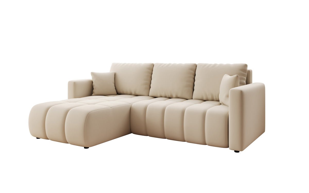 Designer Sofa Beatrice L mit Schlaf- und Klappfunktion in Stoff