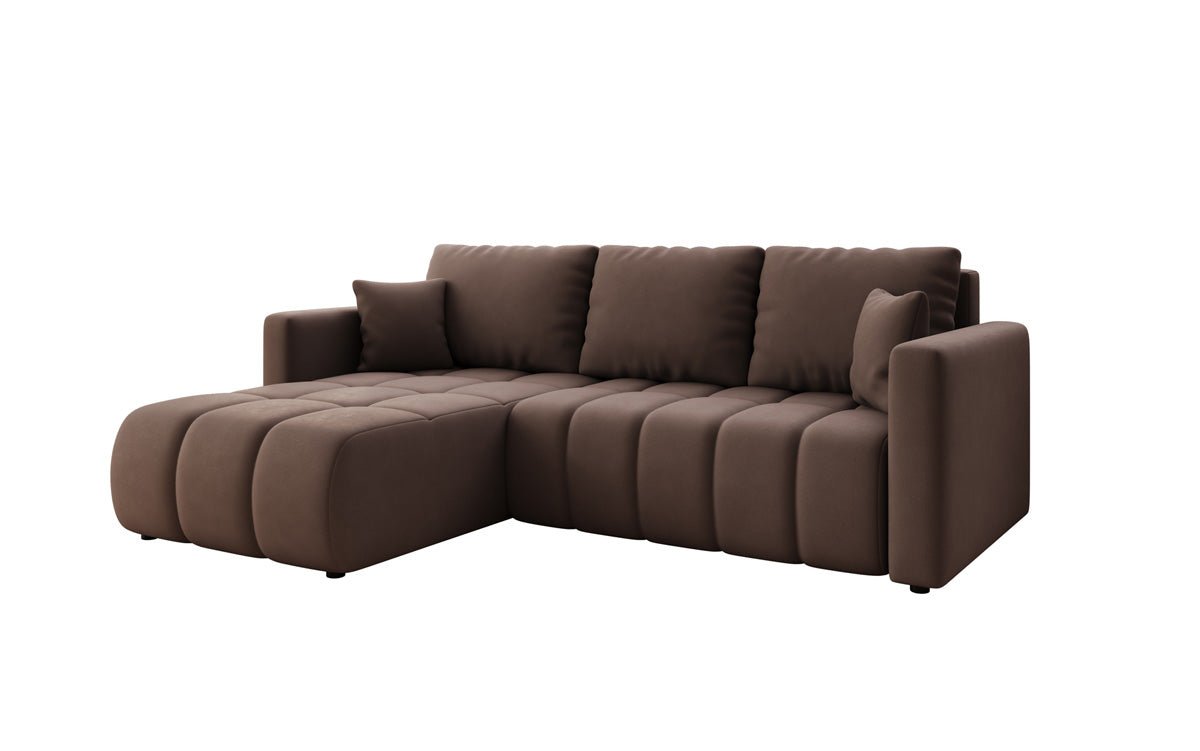 Designer Sofa Beatrice L mit Schlaf- und Klappfunktion in Stoff