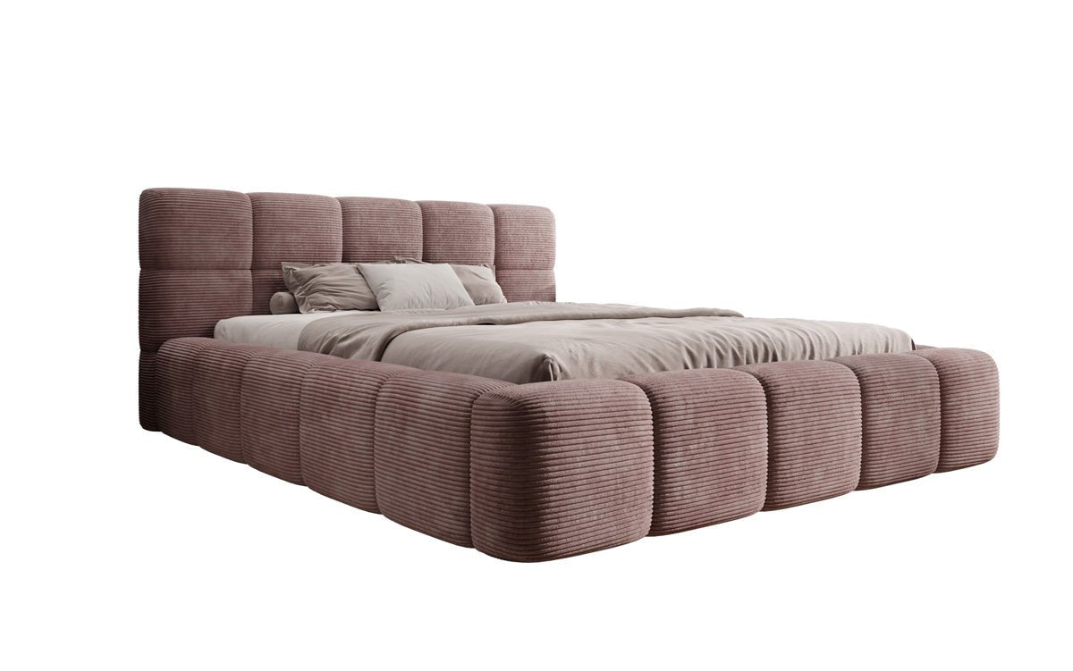 Dizajnová čalúnená posteľ Nox z mančestra s úložným priestorom