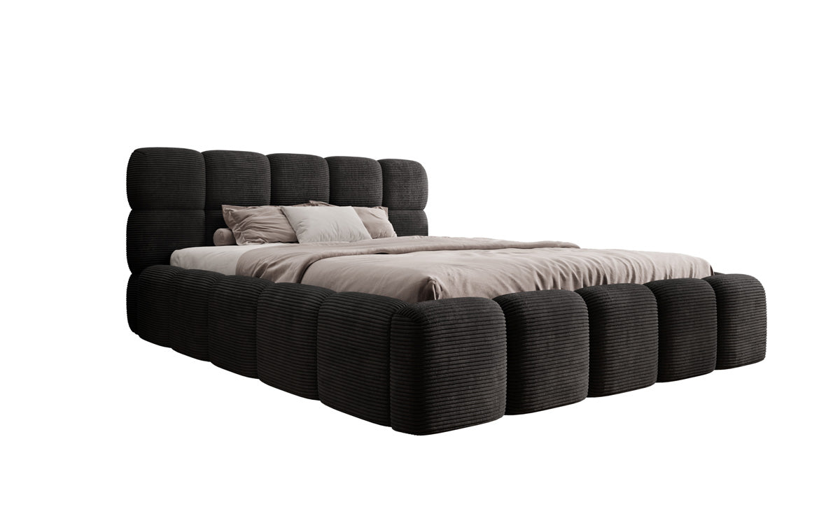 Dizajnová čalúnená posteľ Noeva z mančestra s úložným priestorom