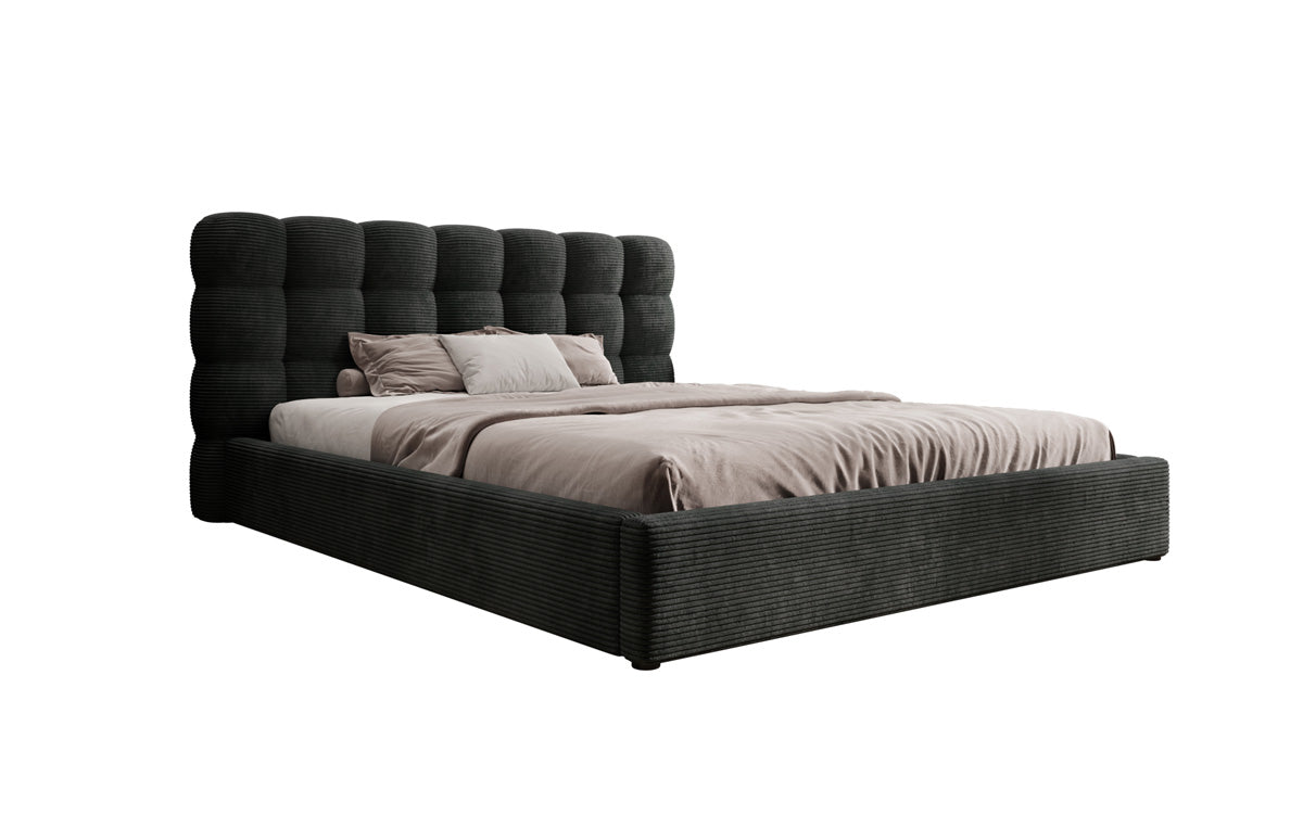 Designer Polsterbett Calivo in Cord mit Stauraum