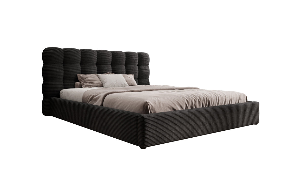 Designer Polsterbett Calivo in Cord mit Stauraum