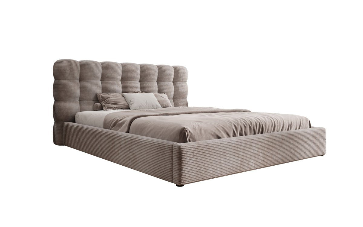 Designer Polsterbett Calivo in Cord mit Stauraum