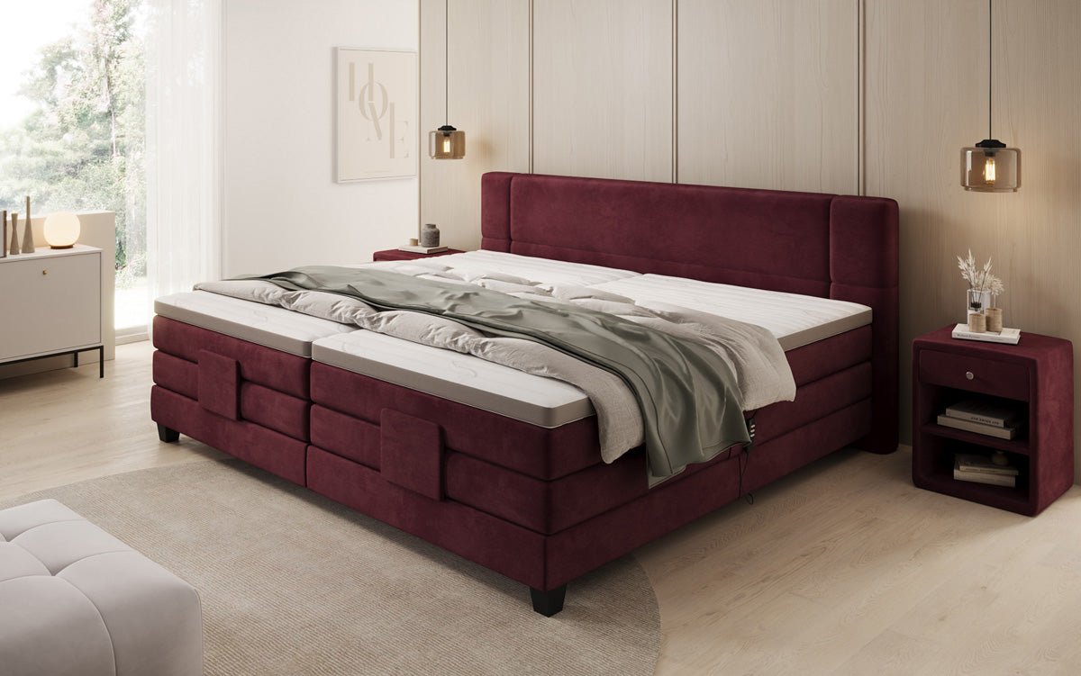 Familien Boxspringbett Noela 220/240x200 elektrisch verstellbar in Samt