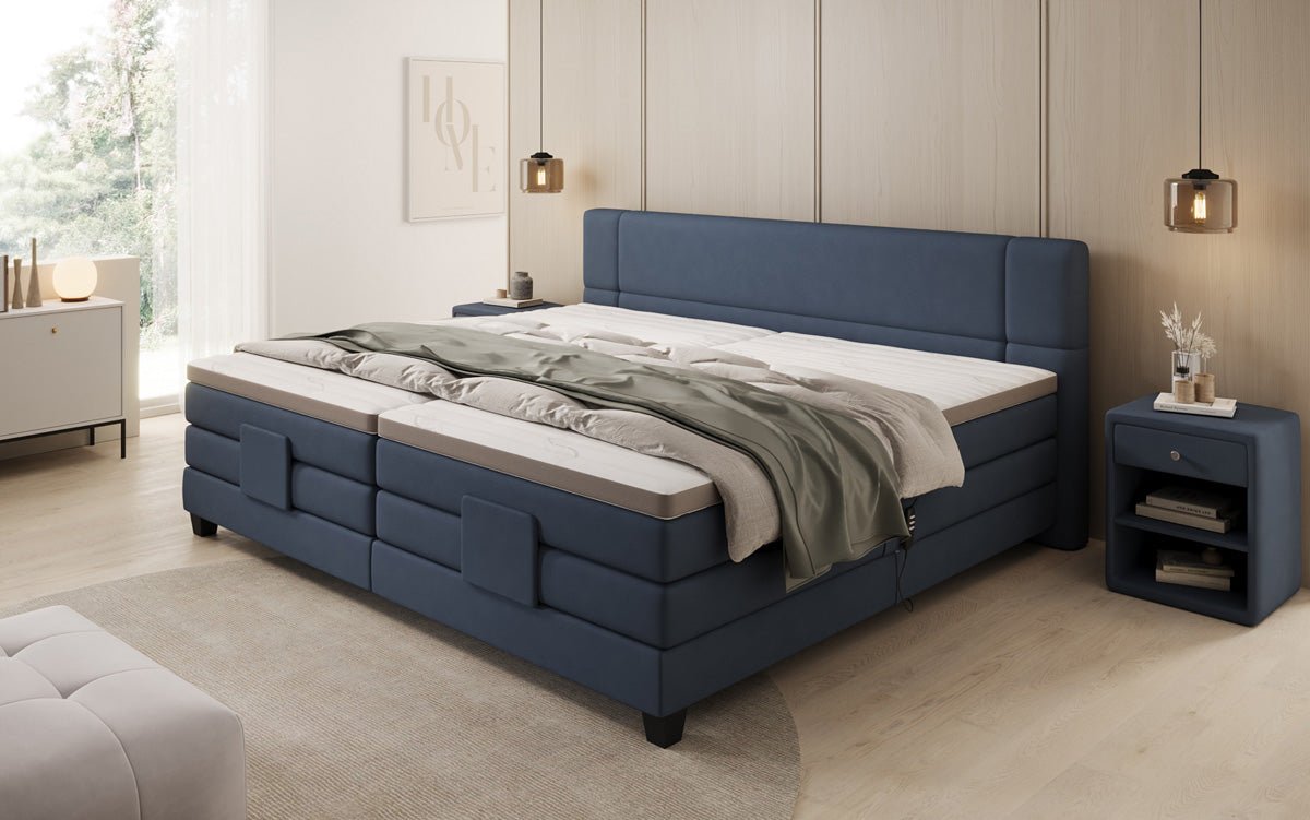 Familien Boxspringbett Noela 220/240x200 elektrisch verstellbar in Stoff