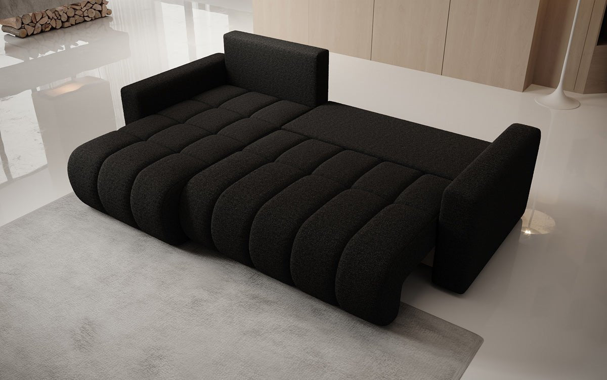 Dizajnová pohovka Giulio L s rozkladacou a sklápacou funkciou v bouclé