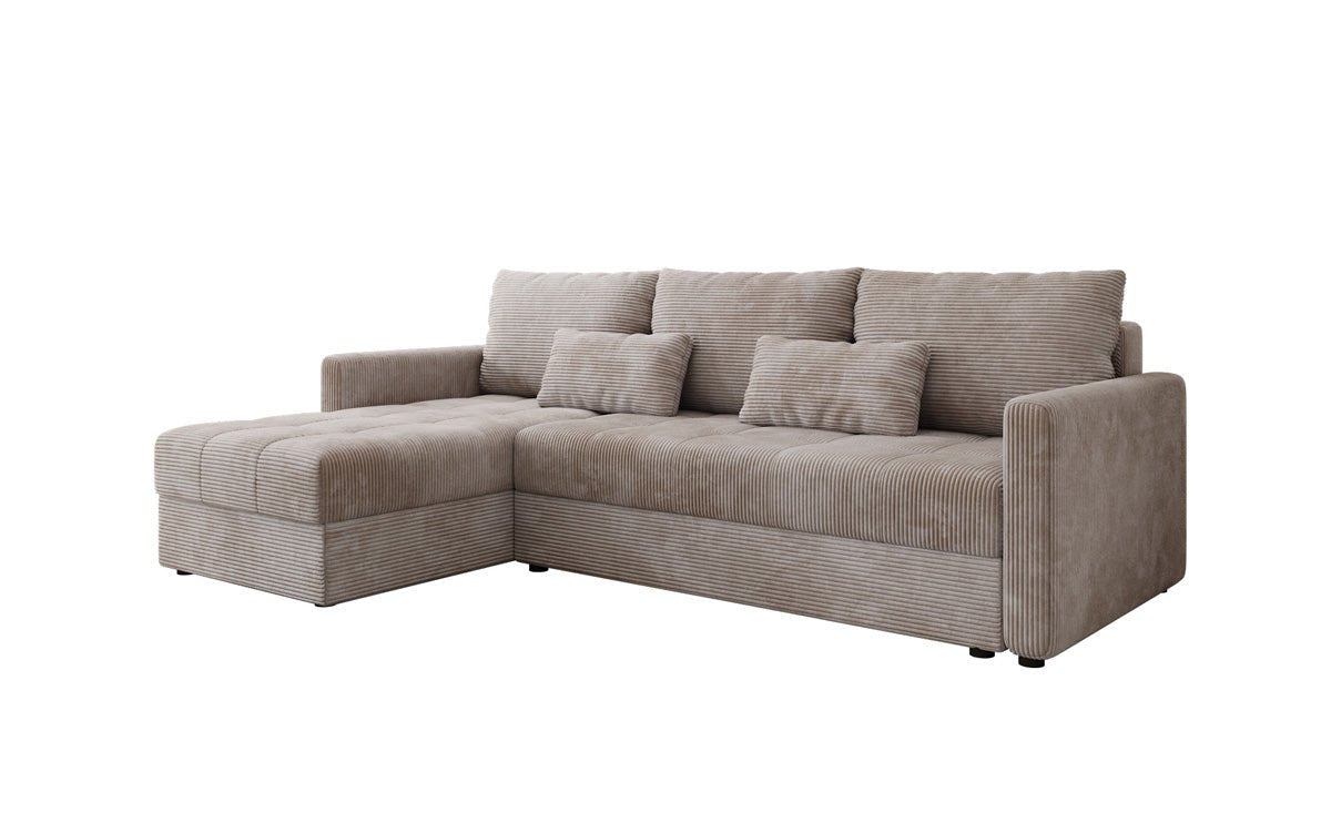Designer Sofa Roma in Cord mit Schlaf- und Klappfunktion