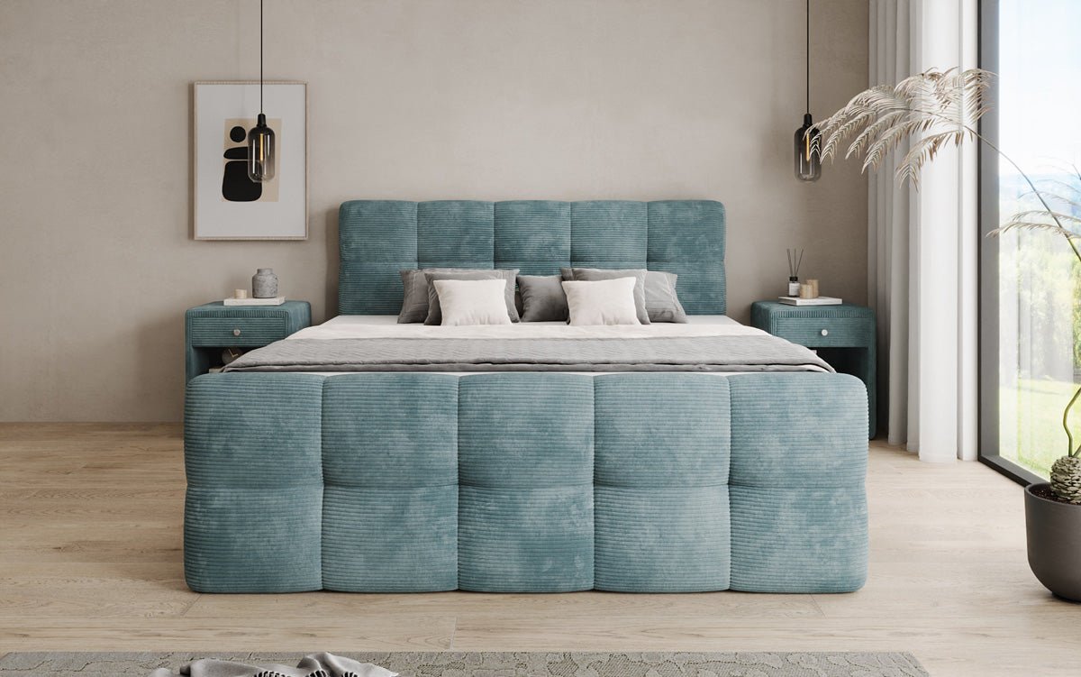 Boxspringová posteľ Cozy v mančestri s úložným priestorom