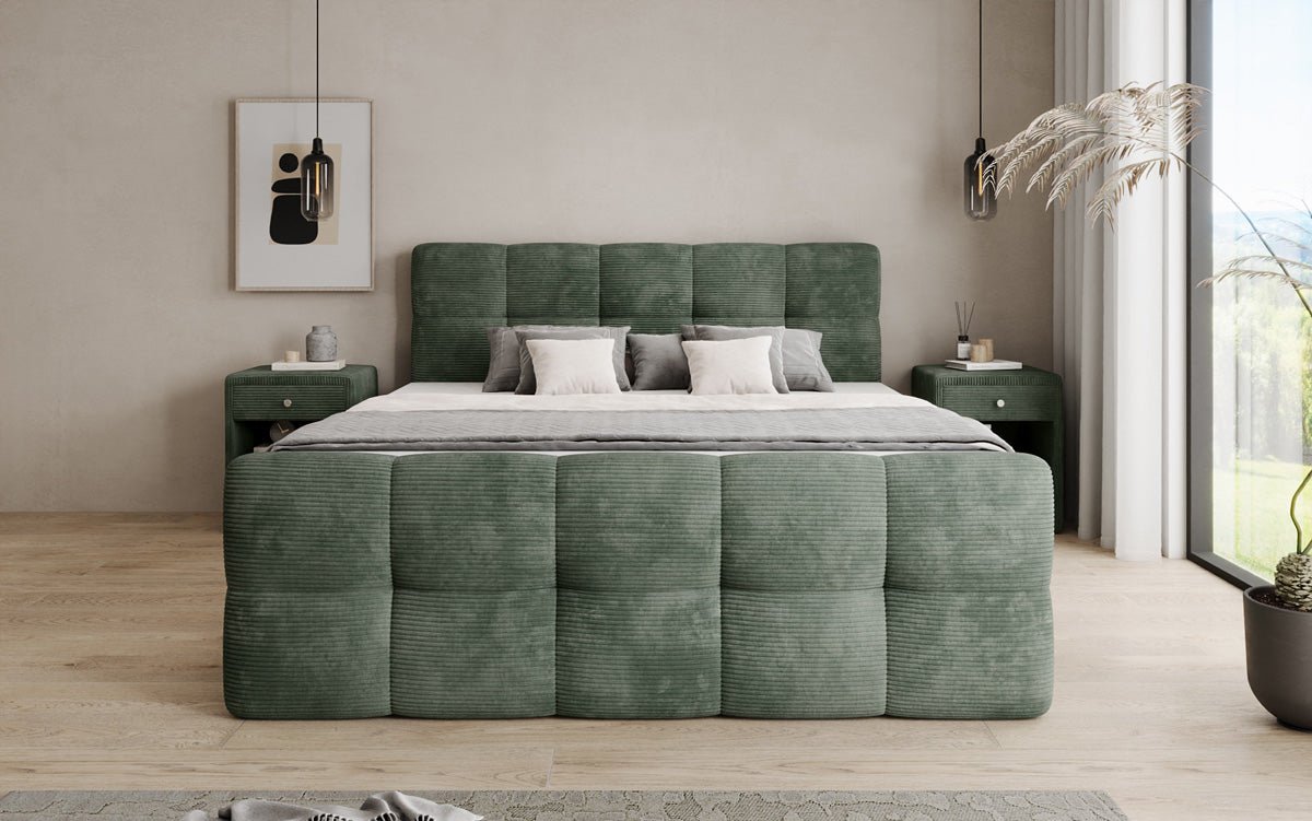 Boxspringová posteľ Cozy v mančestri s úložným priestorom