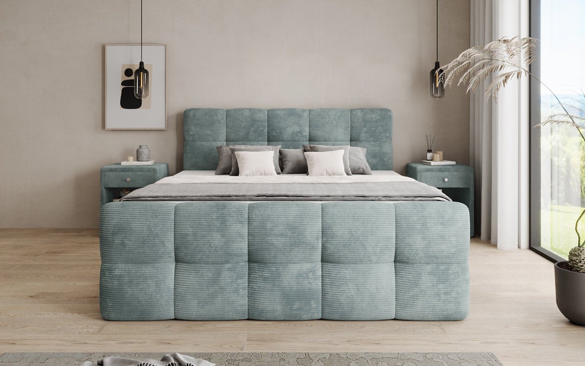 Boxspringová posteľ Cozy v mančestri s úložným priestorom