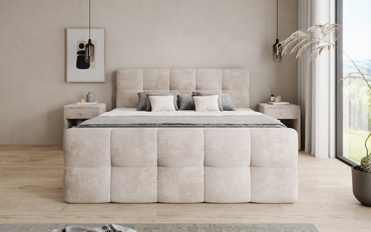 Boxspringová posteľ Cozy v mančestri s úložným priestorom