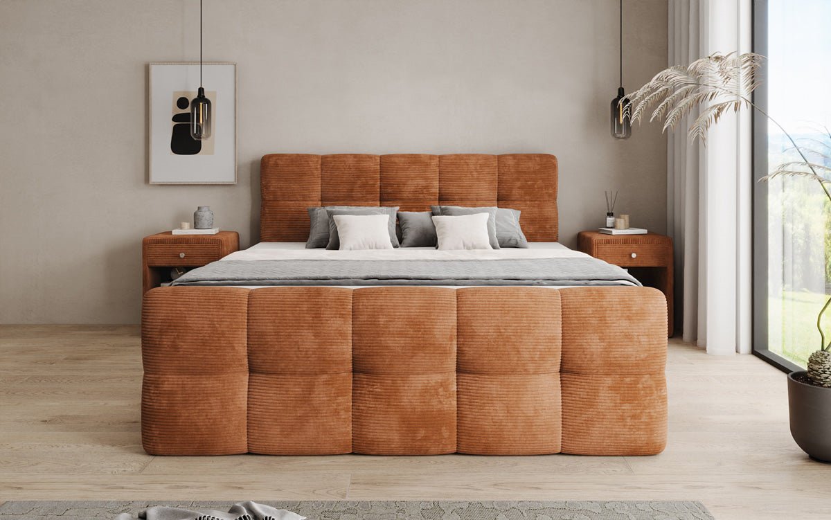 Boxspringová posteľ Cozy v mančestri s úložným priestorom
