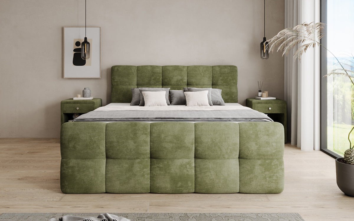 Boxspringová posteľ Cozy v mančestri s úložným priestorom