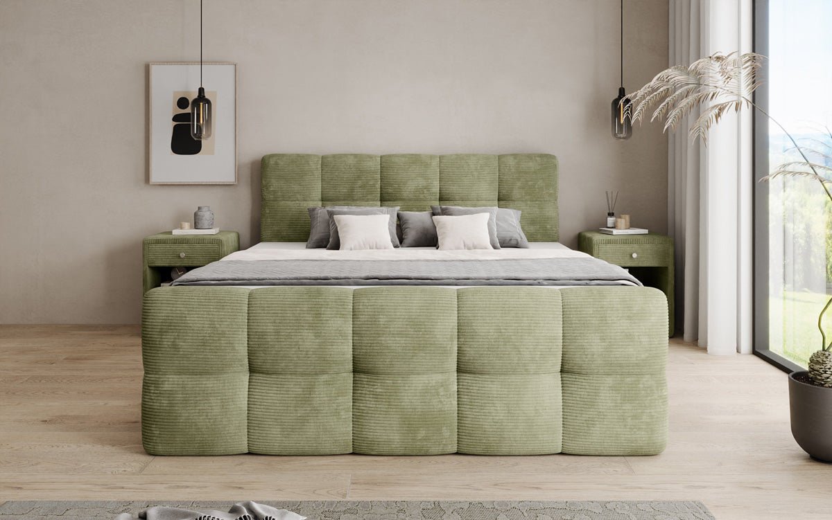 Boxspringová posteľ Cozy v mančestri s úložným priestorom