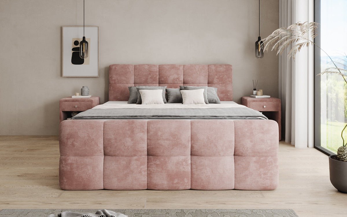 Boxspringová posteľ Cozy v mančestri s úložným priestorom