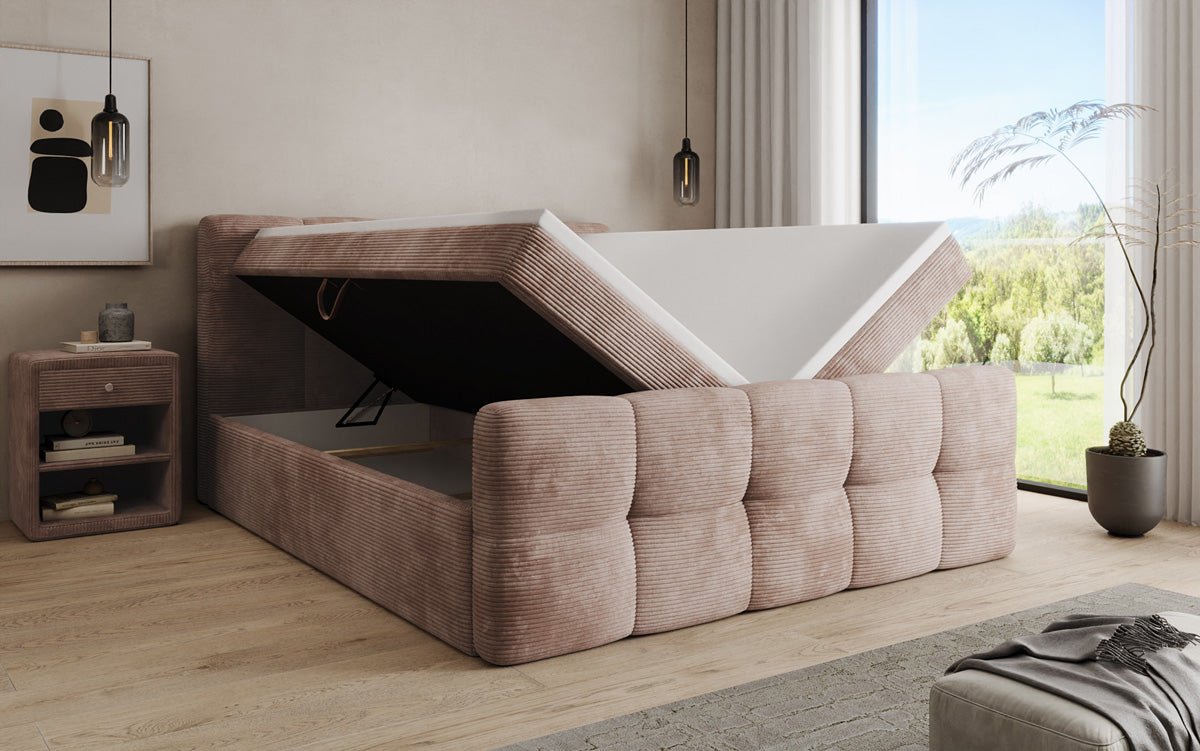 Boxspringová posteľ Cozy v mančestri s úložným priestorom