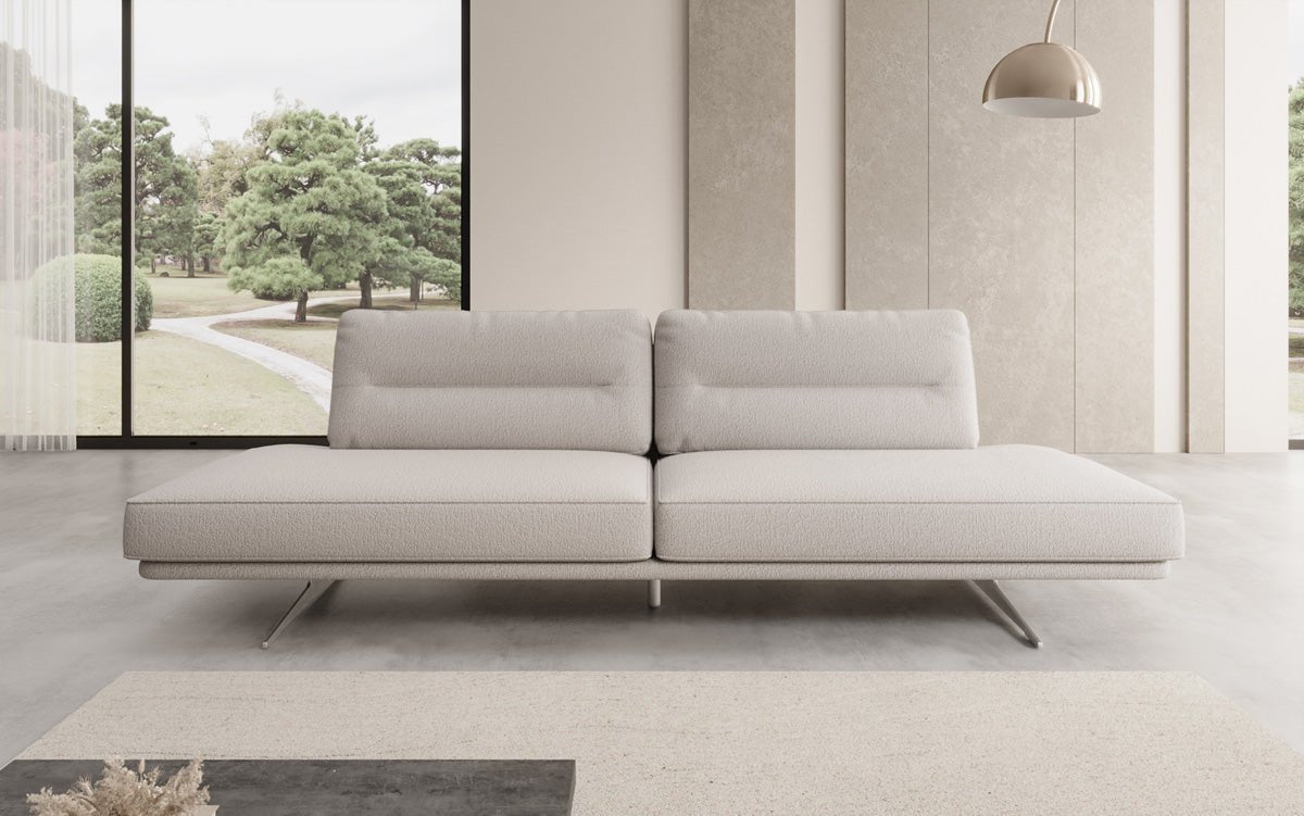 Designer Sofa Torino 3 Sitzer Open in Bouclé