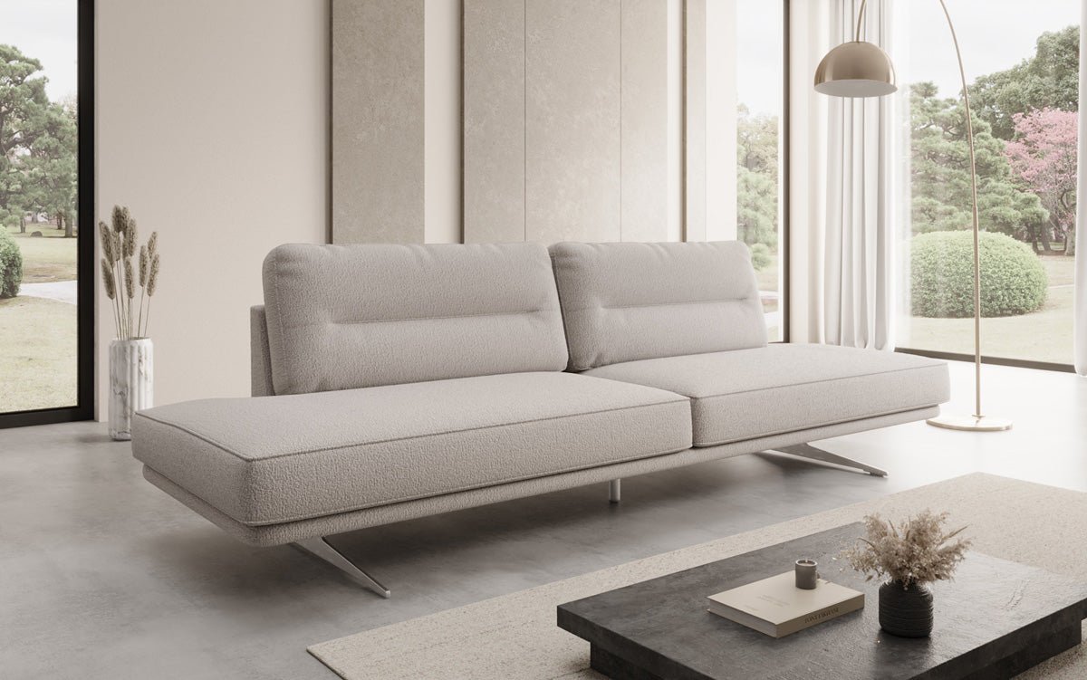 Designer Sofa Torino 3 Sitzer Open in Bouclé
