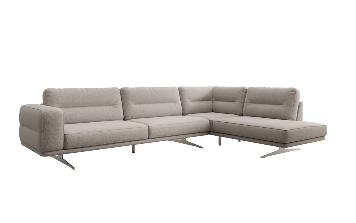 Designer L Sofa closed Torino in Bouclé