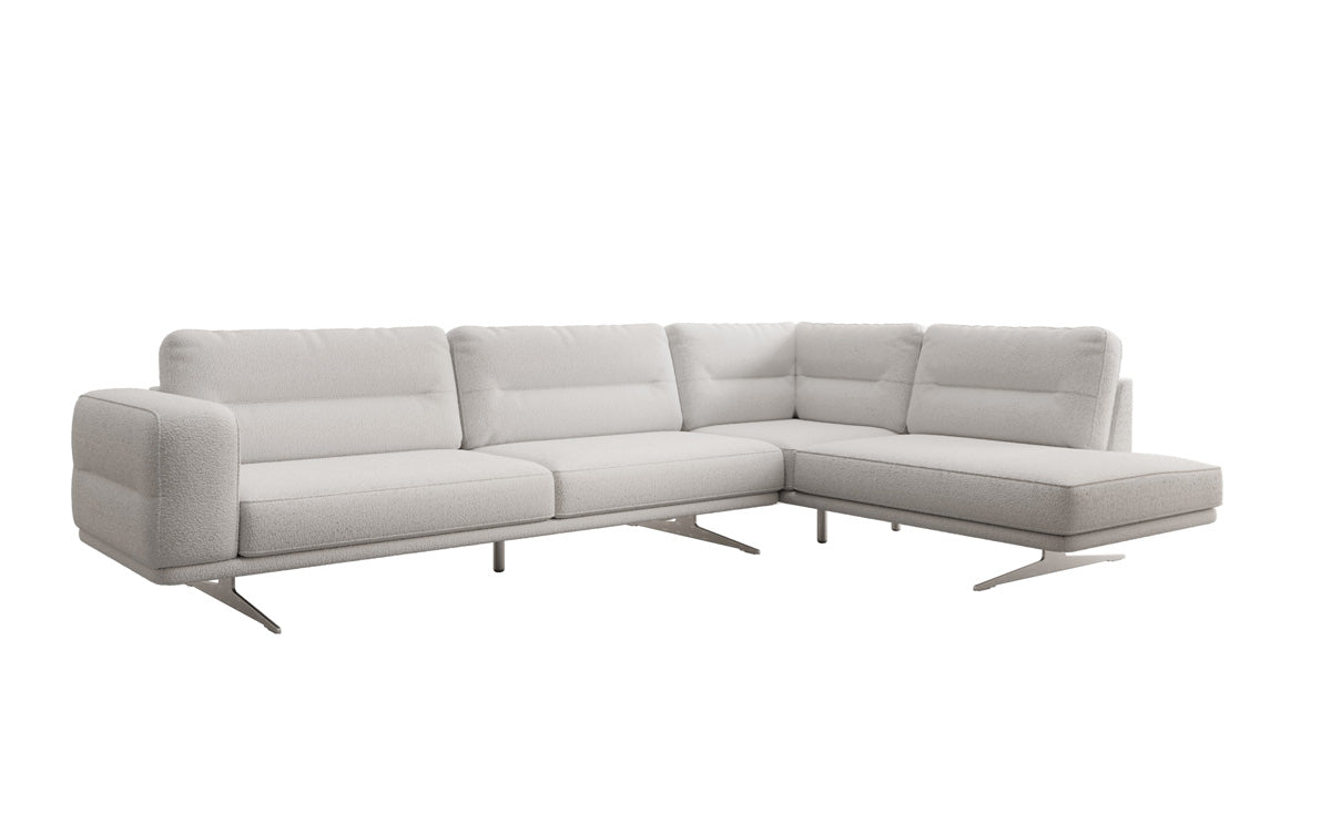 Designer L Sofa closed Torino in Bouclé