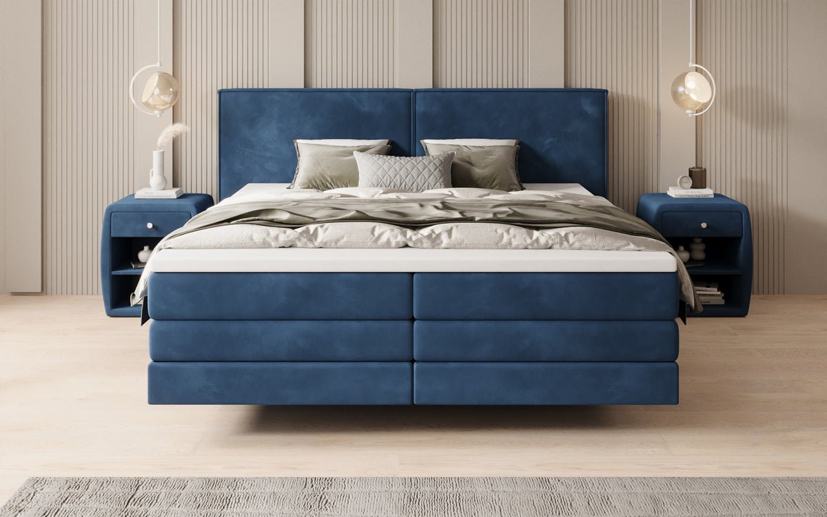 Boxspringbett Ophelia mit Schwebeoptik in Samt