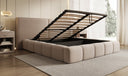 Designer Polsterbett Elise in Strukturstoff mit Stauraum