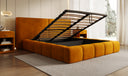 Designer Polsterbett Elise in Samt mit Stauraum