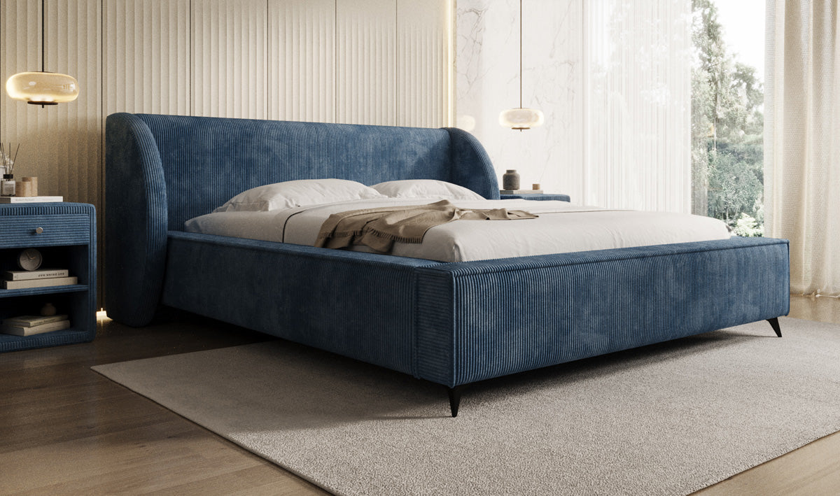 Designer Polsterbett Freya Cord mit Stauraum