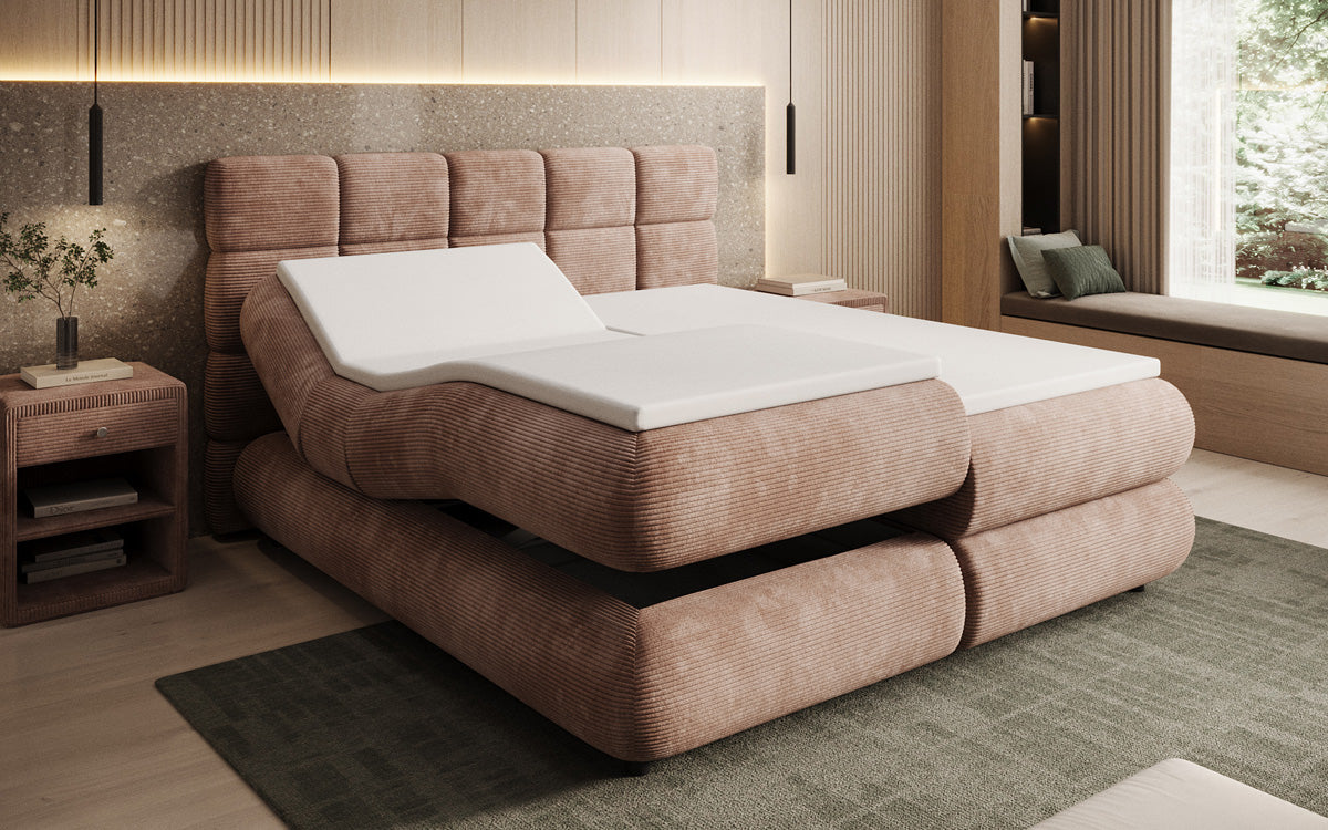 Boxspringbett Relana - elektrisch verstellbar in Cord