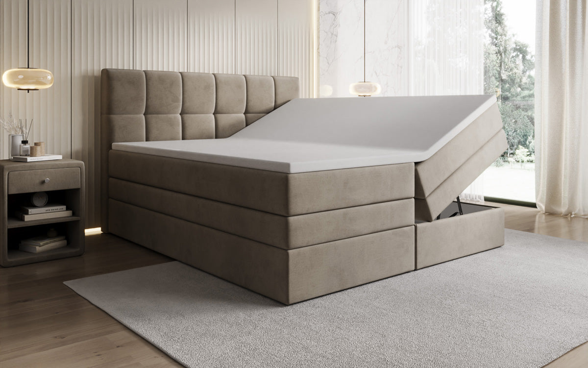 Boxspringbett Windsor mit Stauraum in Samt