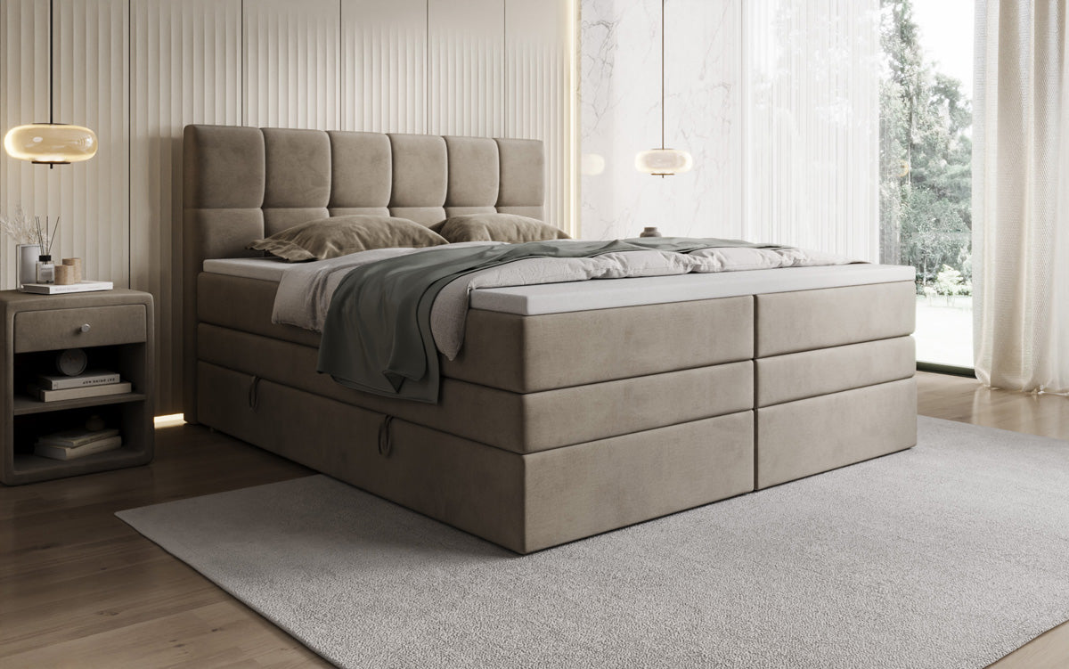 Boxspringbett Windsor mit Stauraum in Samt