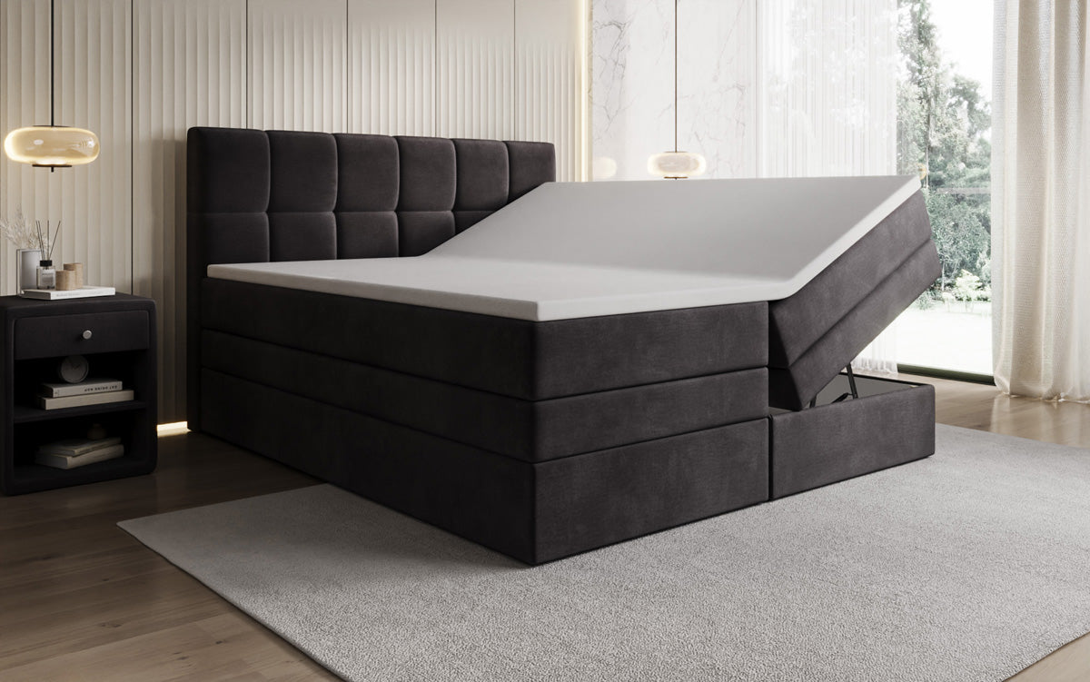 Boxspringbett Windsor mit Stauraum in Samt