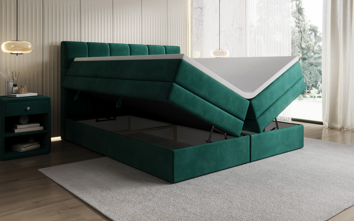 Boxspringbett Windsor mit Stauraum in Samt