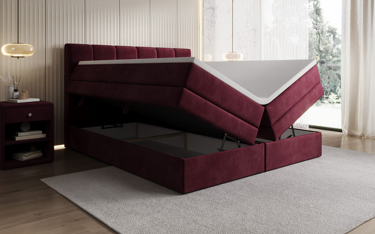 Boxspringbett Windsor mit Stauraum in Samt