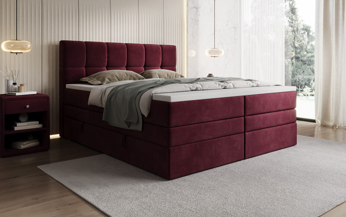 Boxspringbett Windsor mit Stauraum in Samt