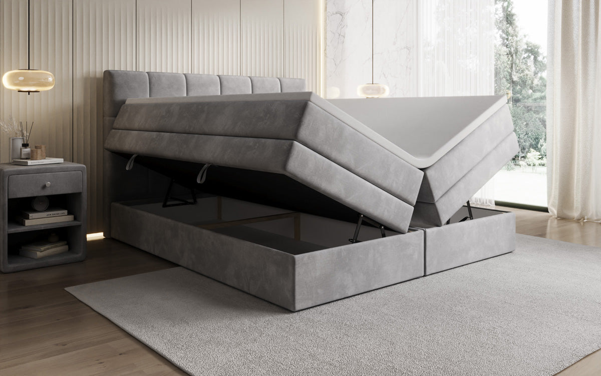 Boxspringbett Windsor mit Stauraum in Samt