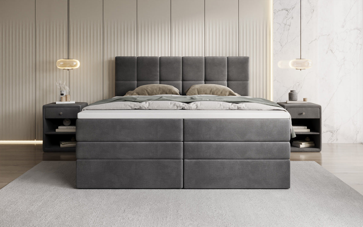 Boxspringbett Windsor mit Stauraum in Samt