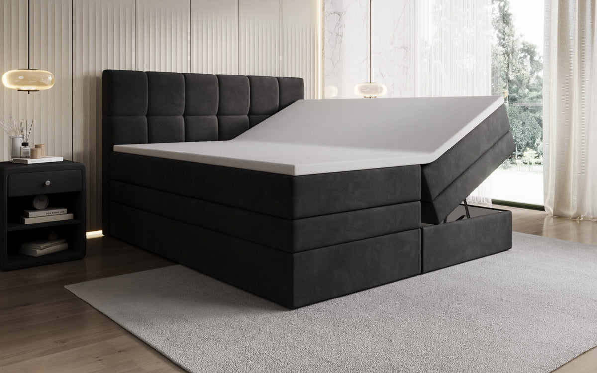 Boxspringbett Windsor mit Stauraum in Samt