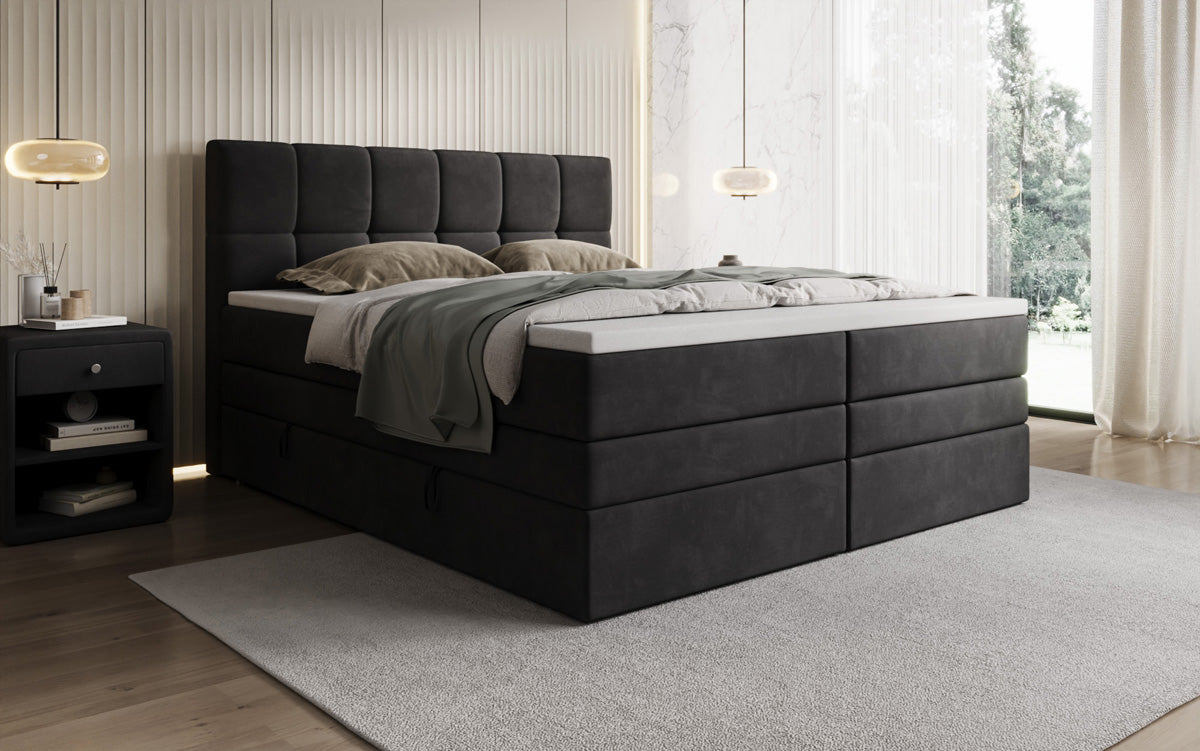 Boxspringbett Windsor mit Stauraum in Samt