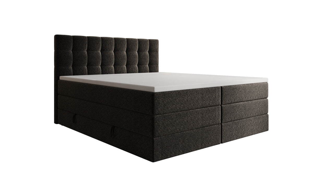 Boxspringbett Grandé in Strukturstoff mit Stauraum