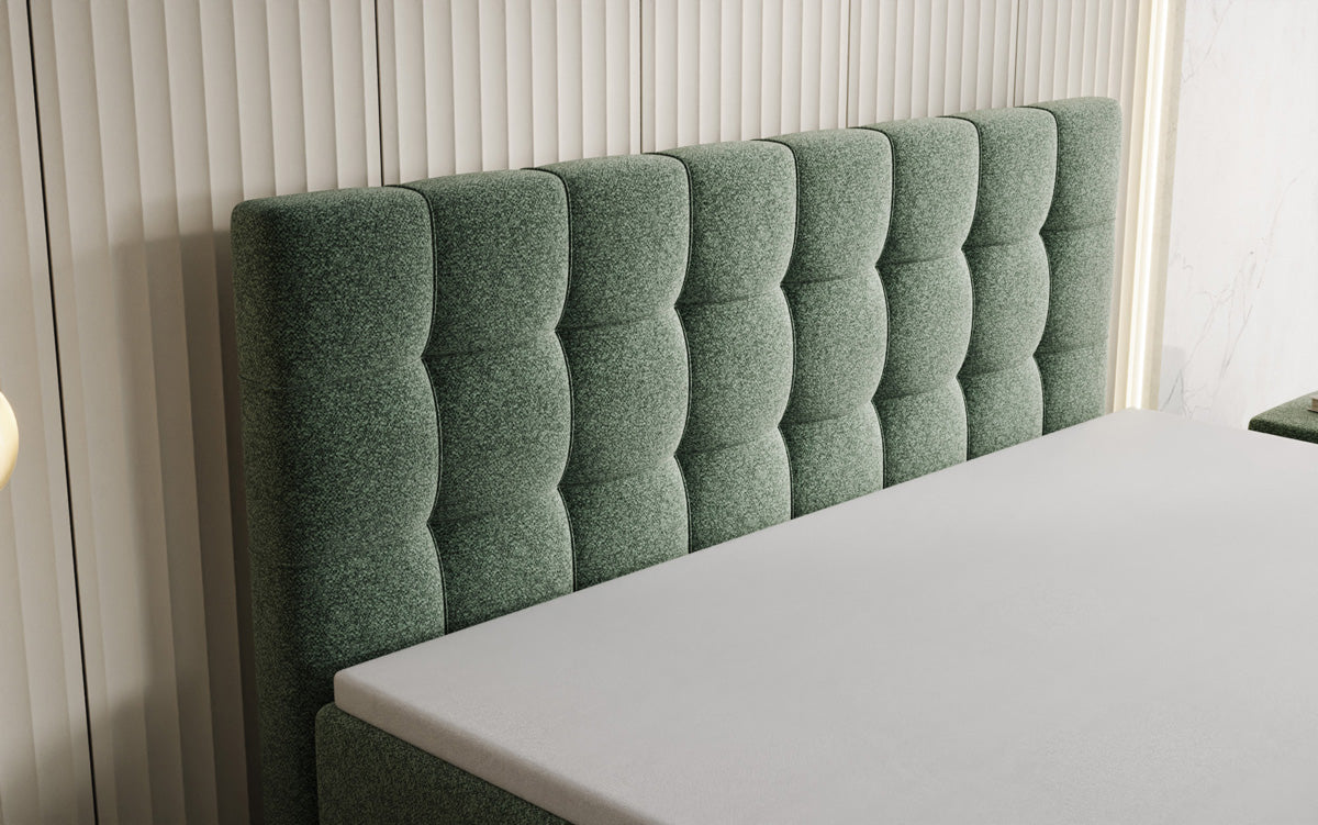 Boxspringbett Ascot in Strukturstoff mit Stauraum