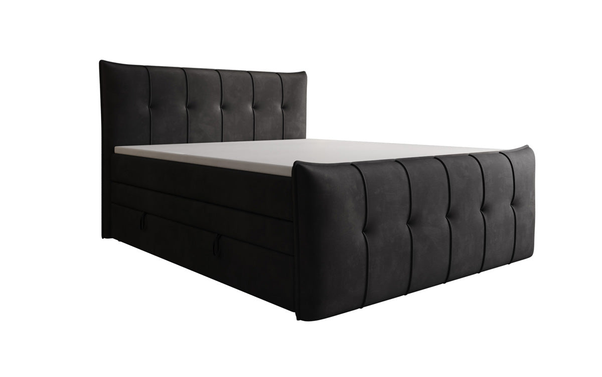 Boxspringbett Treviso mit Stauraum in Samt