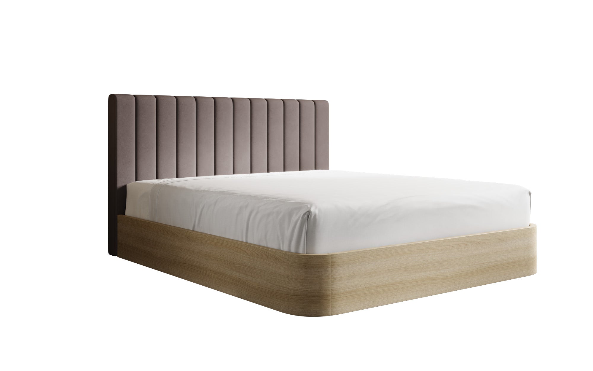Designer Polsterbett Fiore Linea in Stoff mit Stauraum