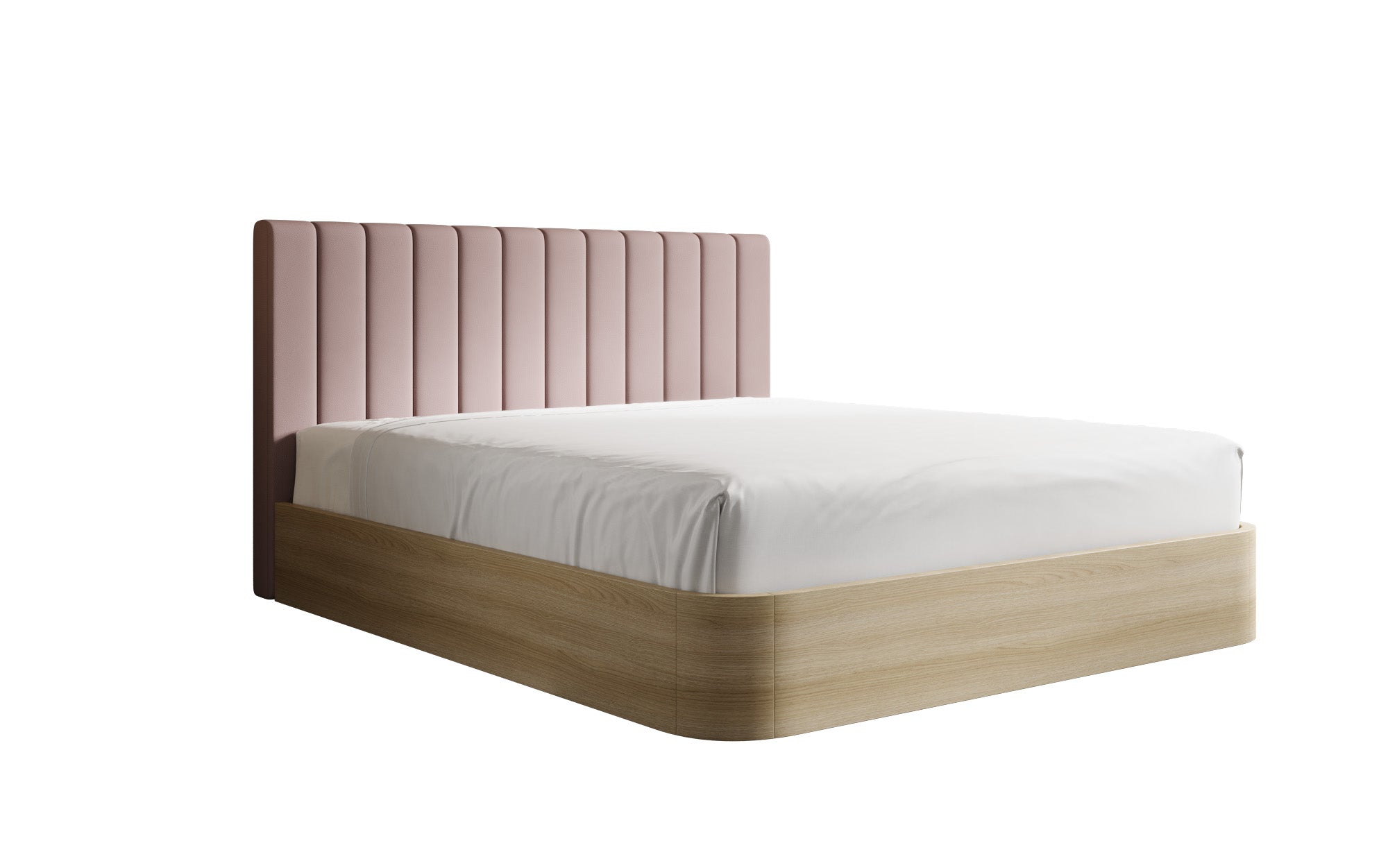 Designer Polsterbett Fiore Linea in Stoff mit Stauraum