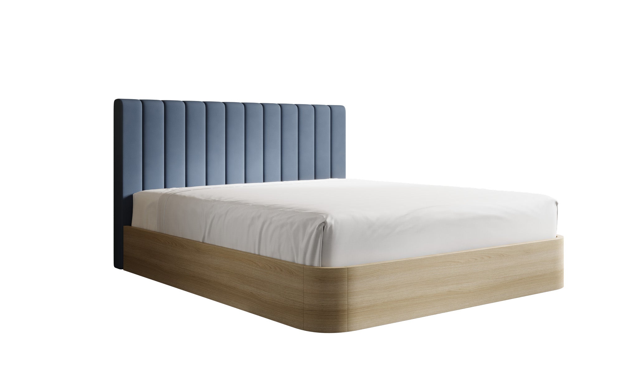 Designer Polsterbett Fiore Linea in Stoff mit Stauraum