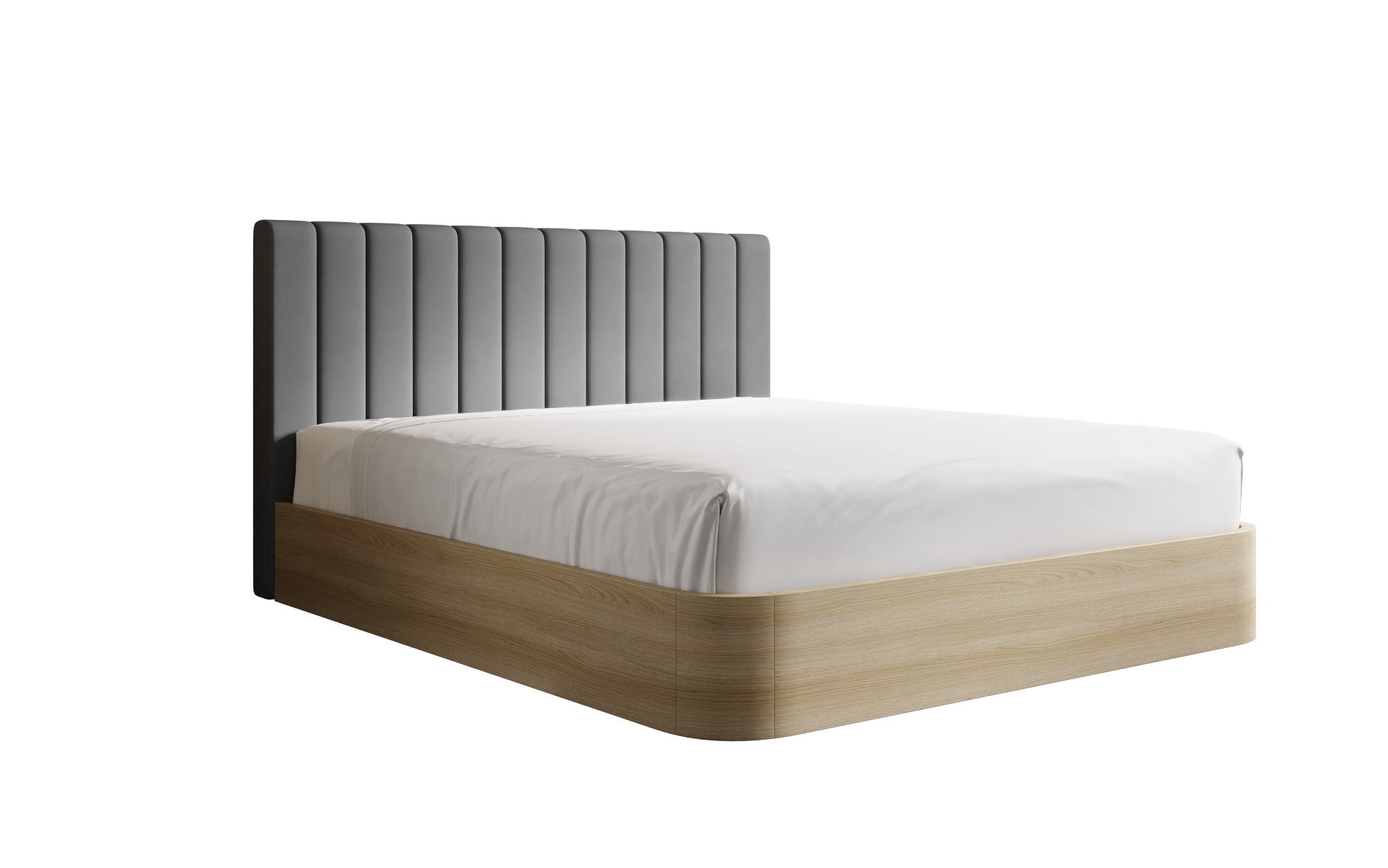 Designer Polsterbett Fiore Linea in Stoff mit Stauraum