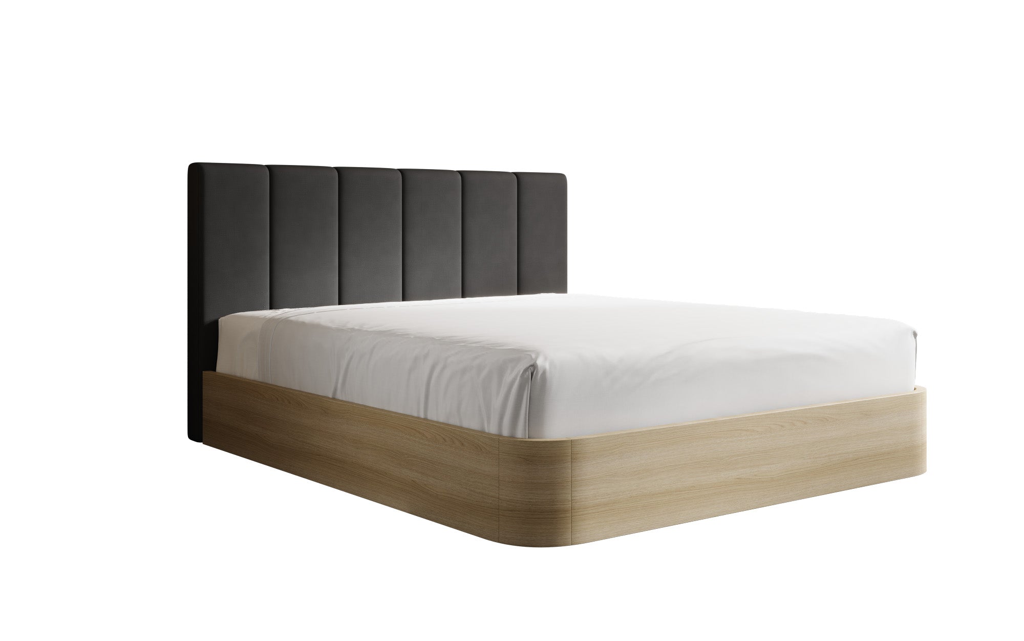 Designer Polsterbett Fiore Piano in Stoff mit Stauraum