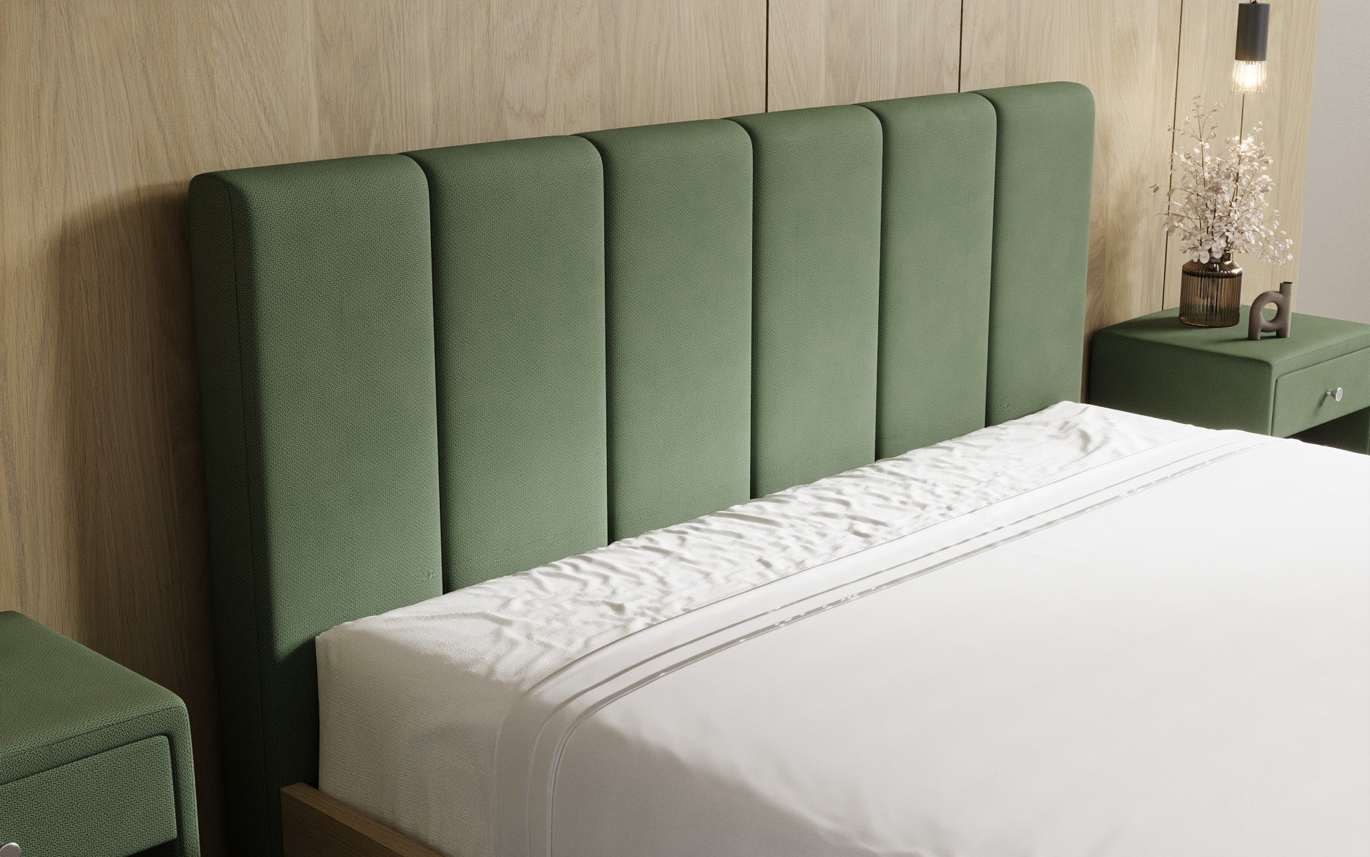Designer Polsterbett Fiore Piano in Stoff mit Stauraum