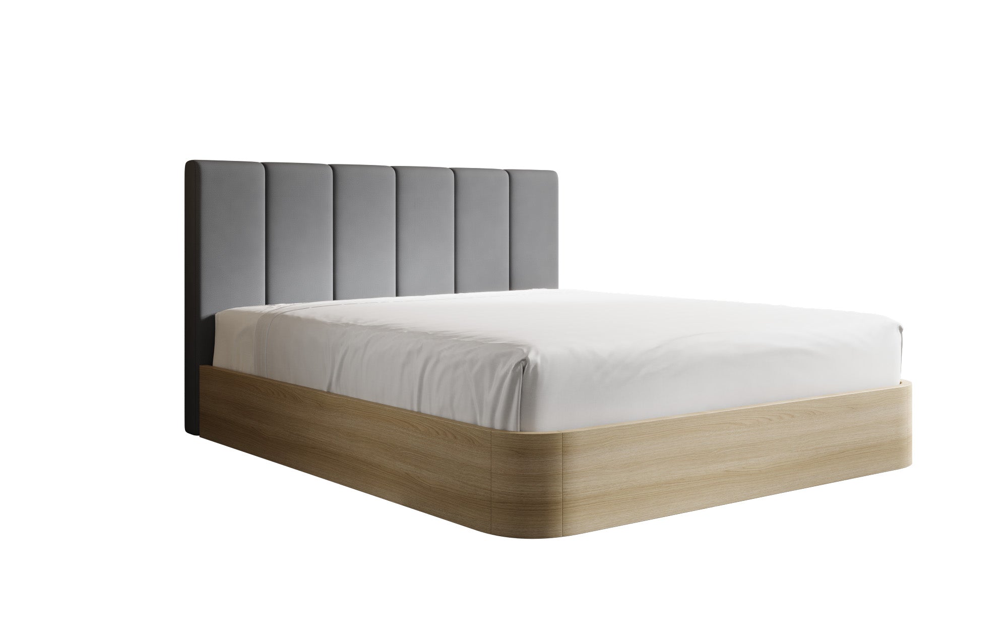 Designer Polsterbett Fiore Piano in Stoff mit Stauraum